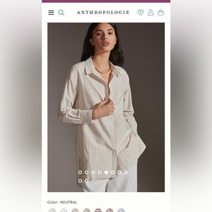 Anthropologie Long Line Tunic in Neutral